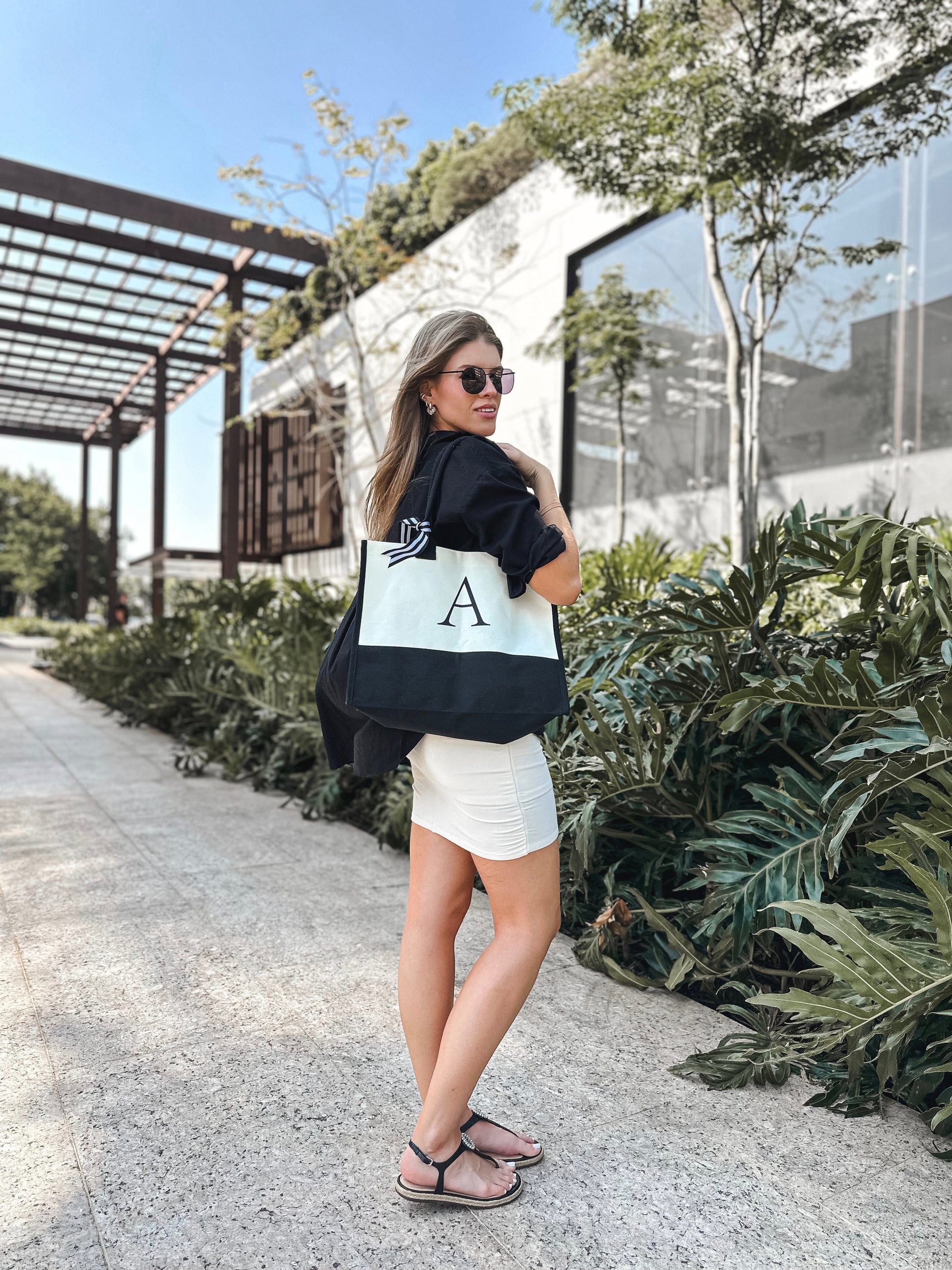 Custom Initial Canvas Bag