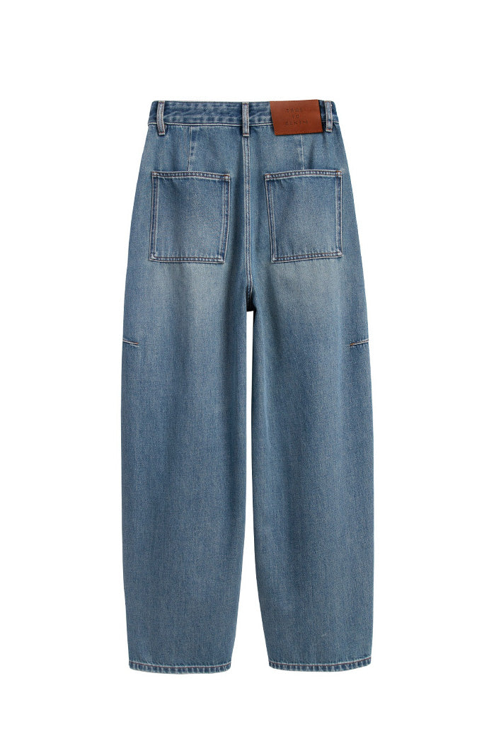 Jeans ad arco a vita alta firmati 