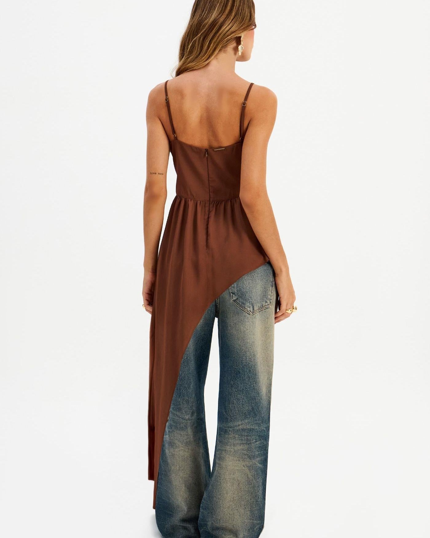 Blusa Top asimmetrico con pizzo