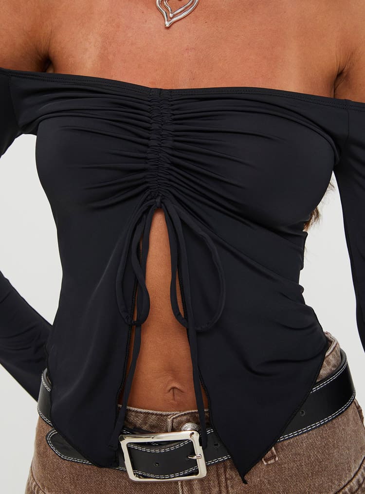 Top nero con spalle scoperte Carradine