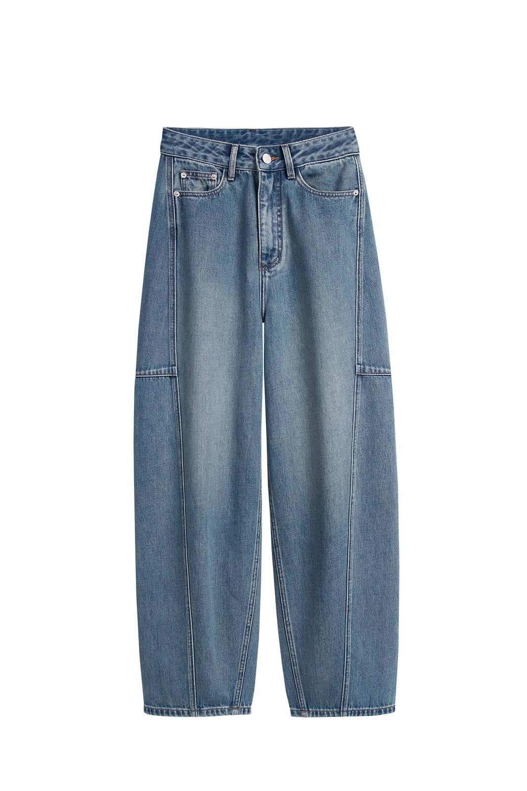 Jeans ad arco a vita alta firmati 