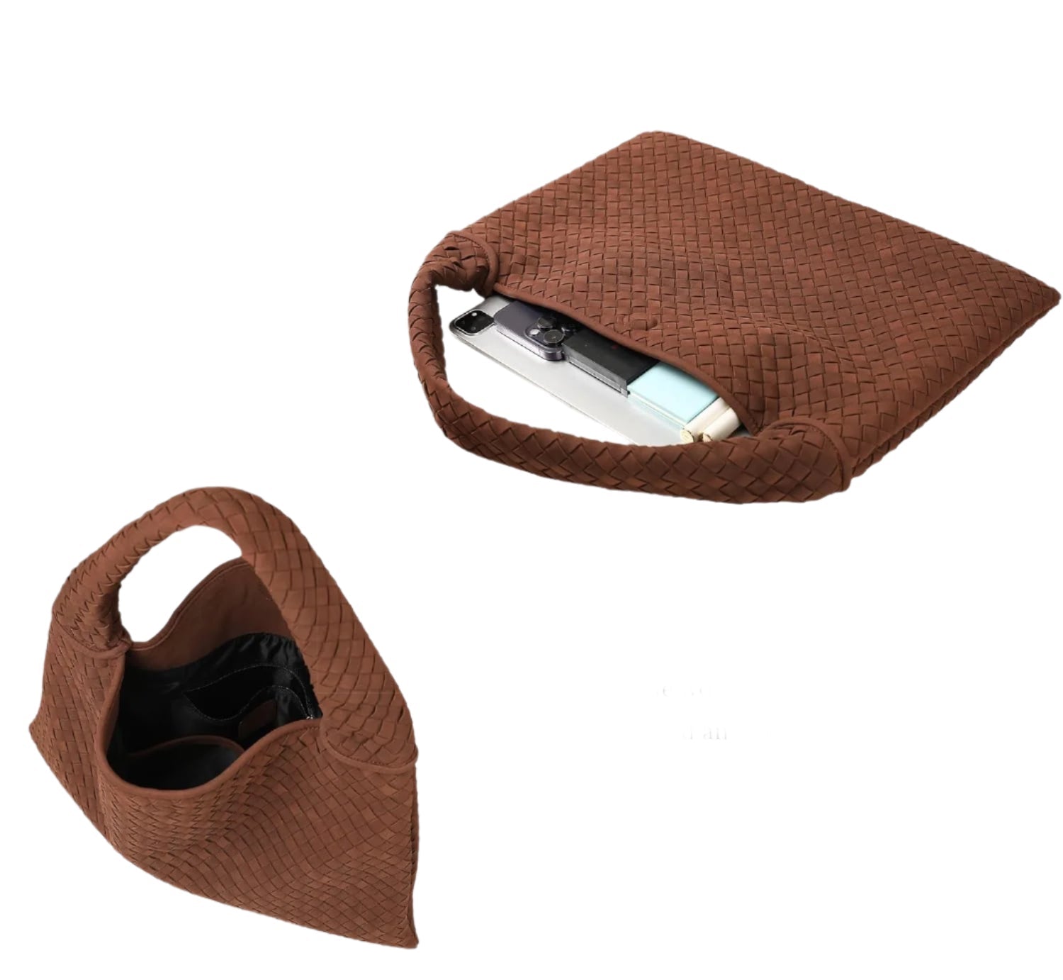 Tory Large Woven Suede Bag