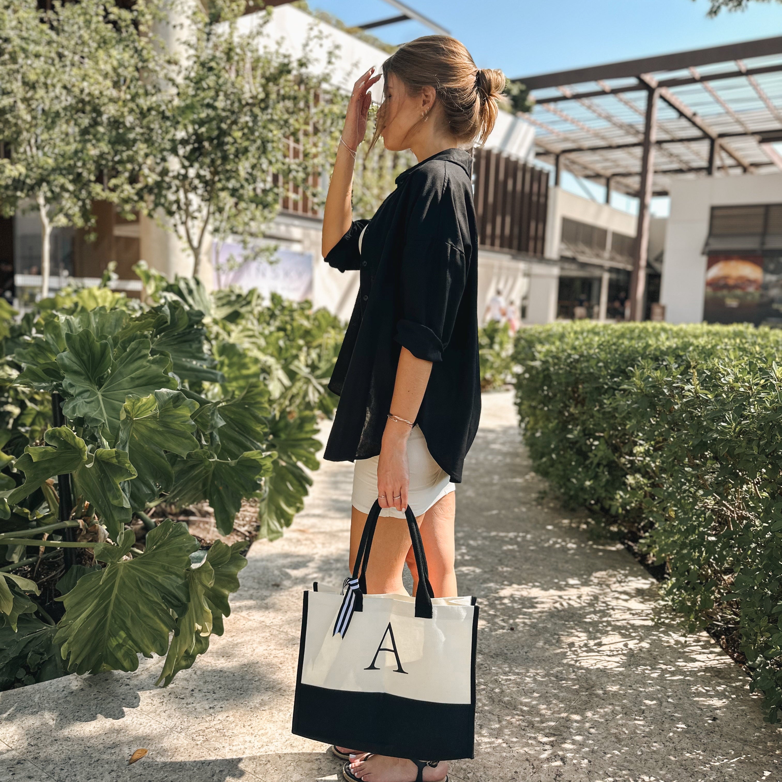 Custom Initial Canvas Bag