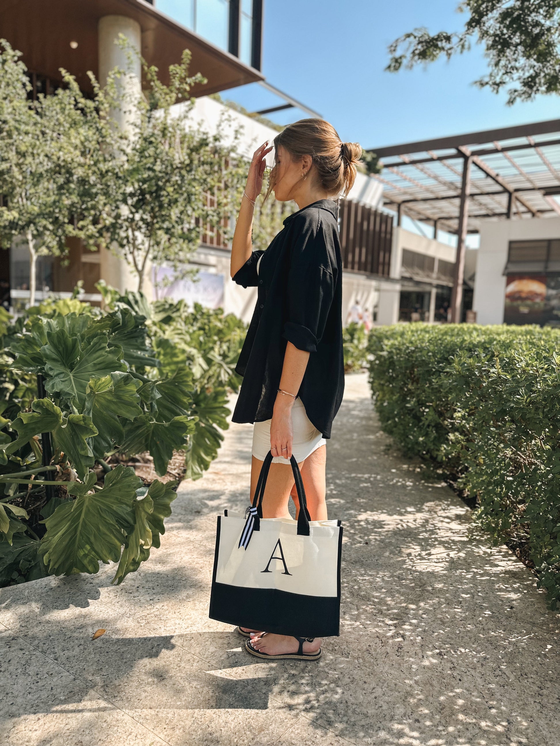 Custom Initial Canvas Bag