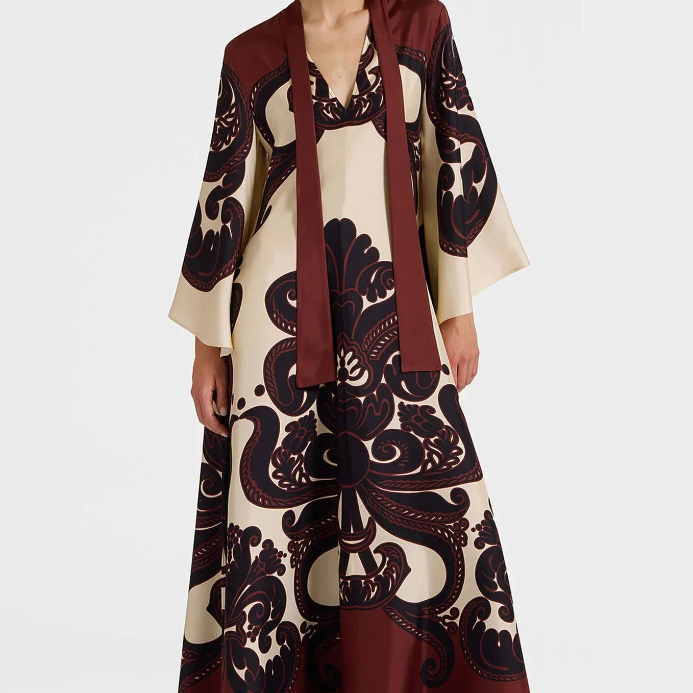 Grenadilla Print Satin Dress