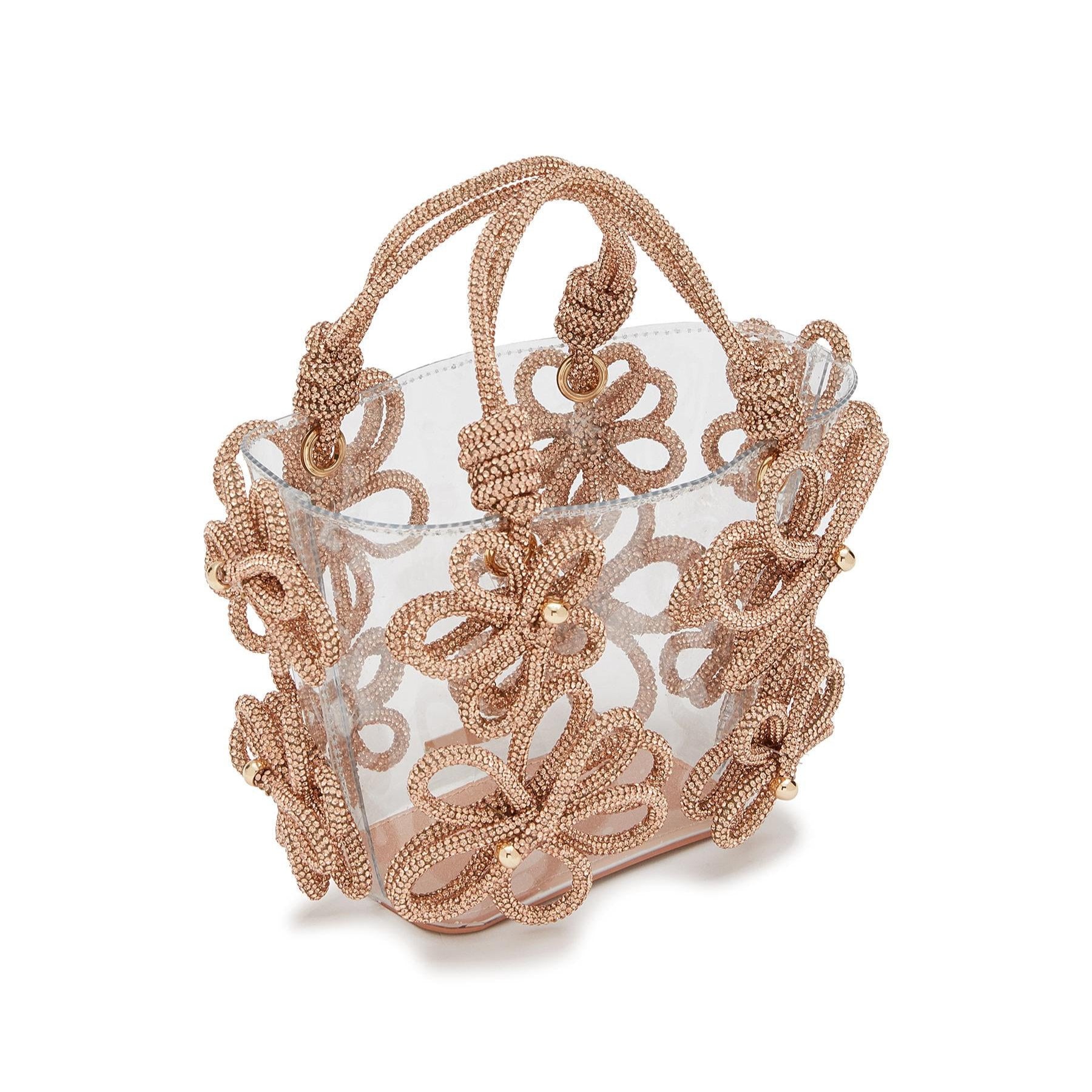 Sabrina Small Floral Rhinestone Tote Bag