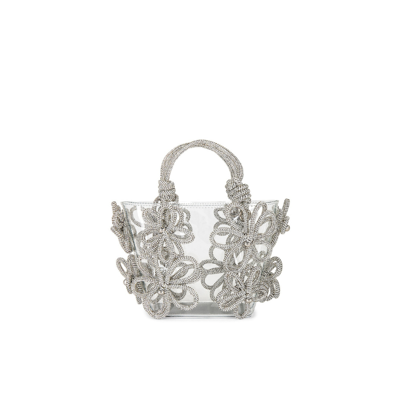 Sabrina Small Floral Rhinestone Tote Bag