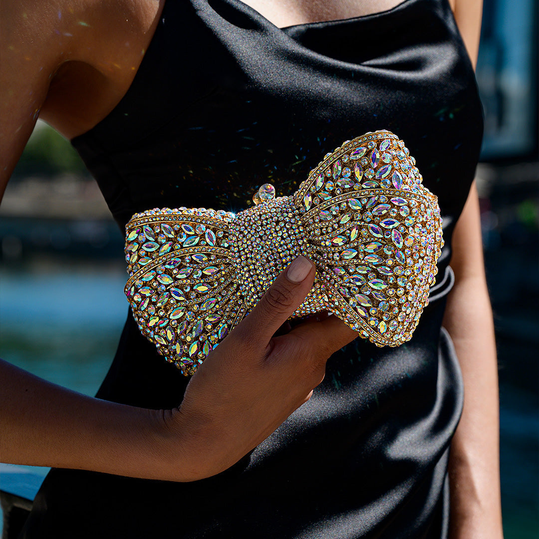 Isabella Bow Rhinestone Clutch