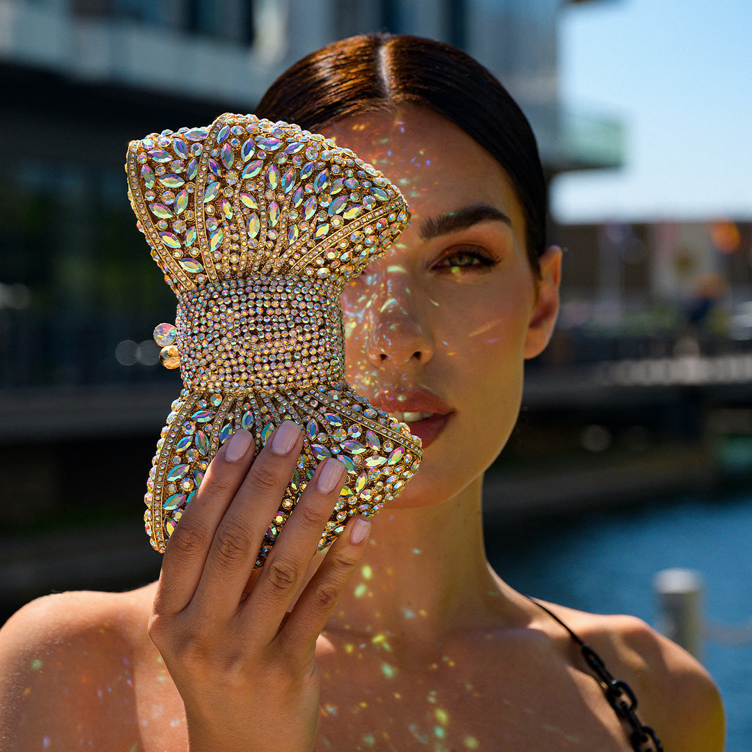 Isabella Bow Rhinestone Clutch