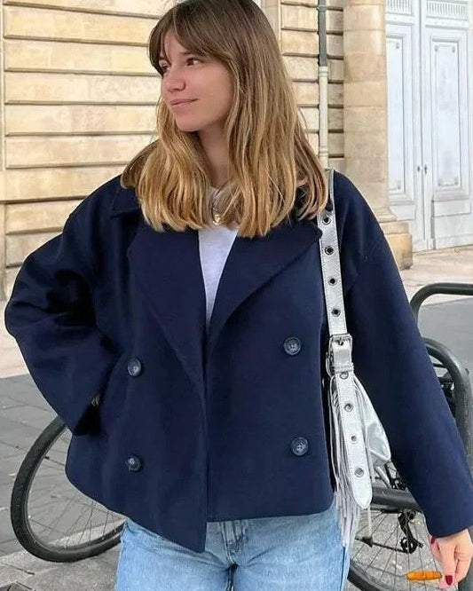 Double Breasted Cropped Jacket