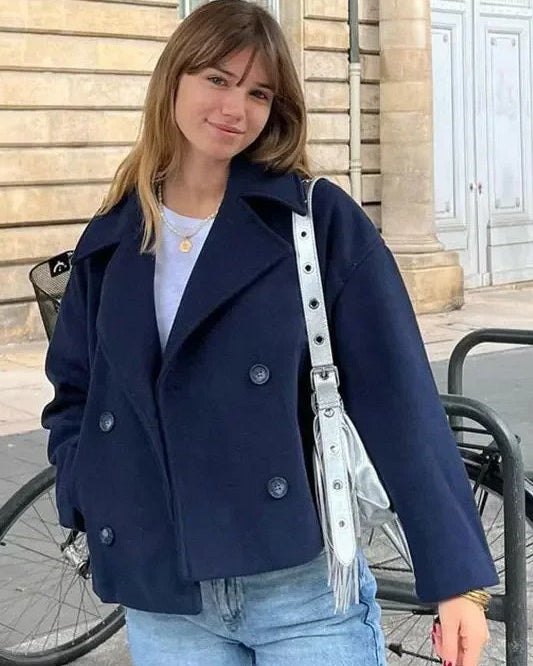 Double Breasted Cropped Jacket