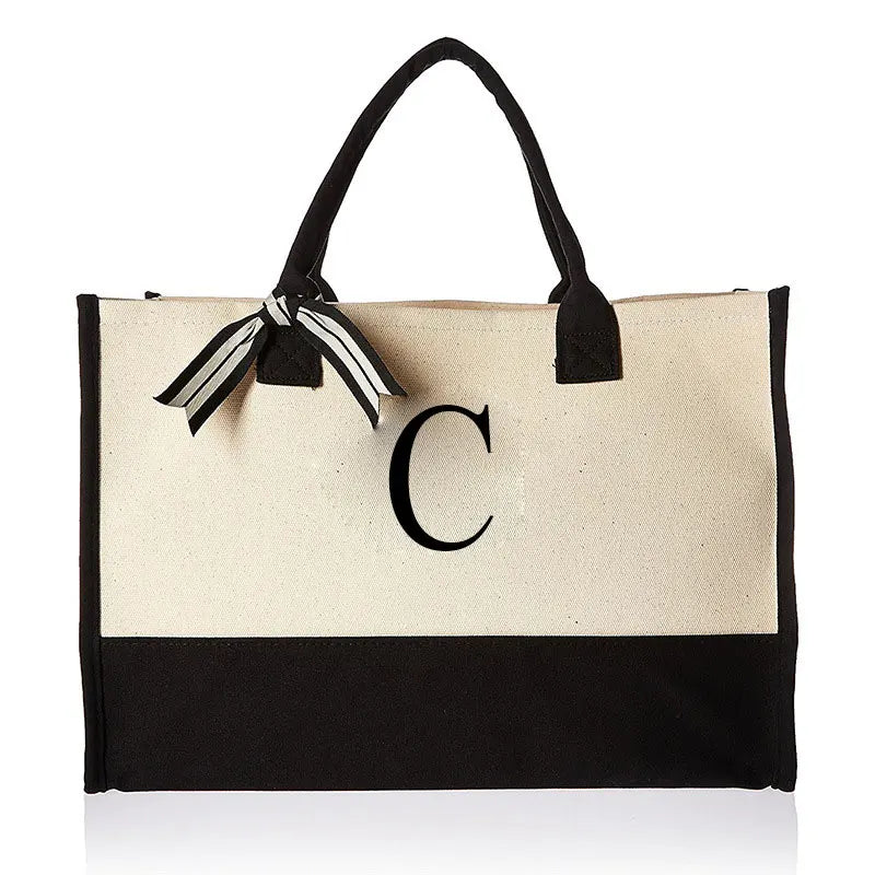 Custom Initial Canvas Bag