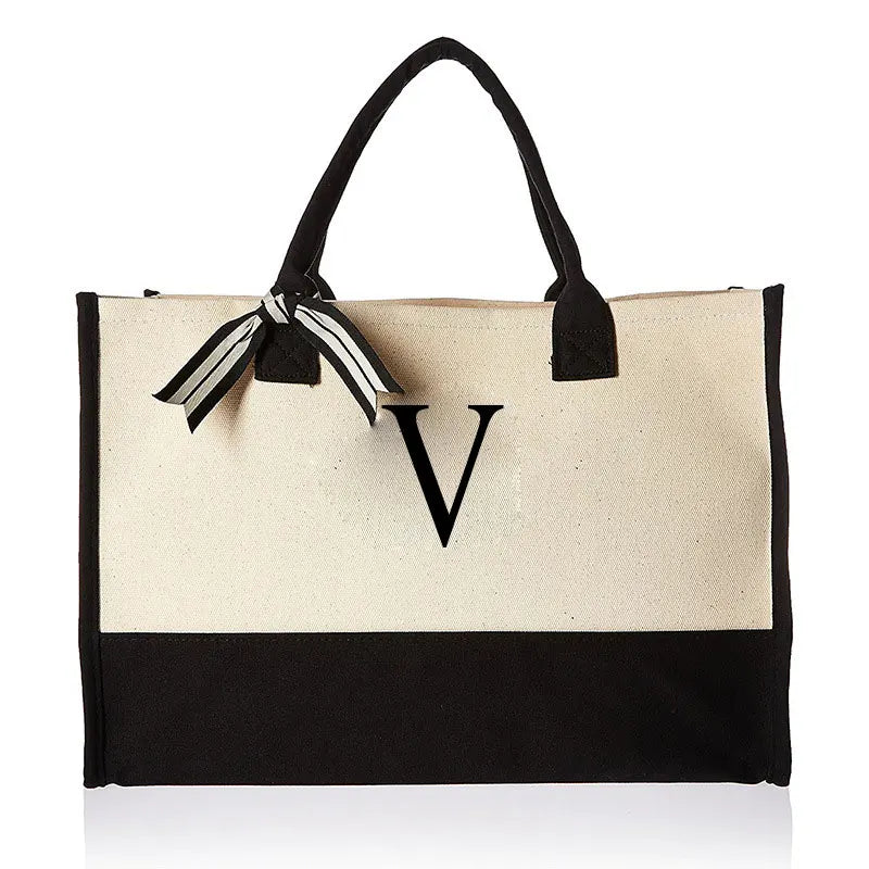 Custom Initial Canvas Bag