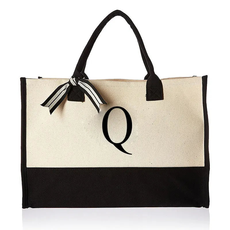 Custom Initial Canvas Bag