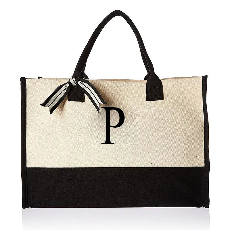 Custom Initial Canvas Bag