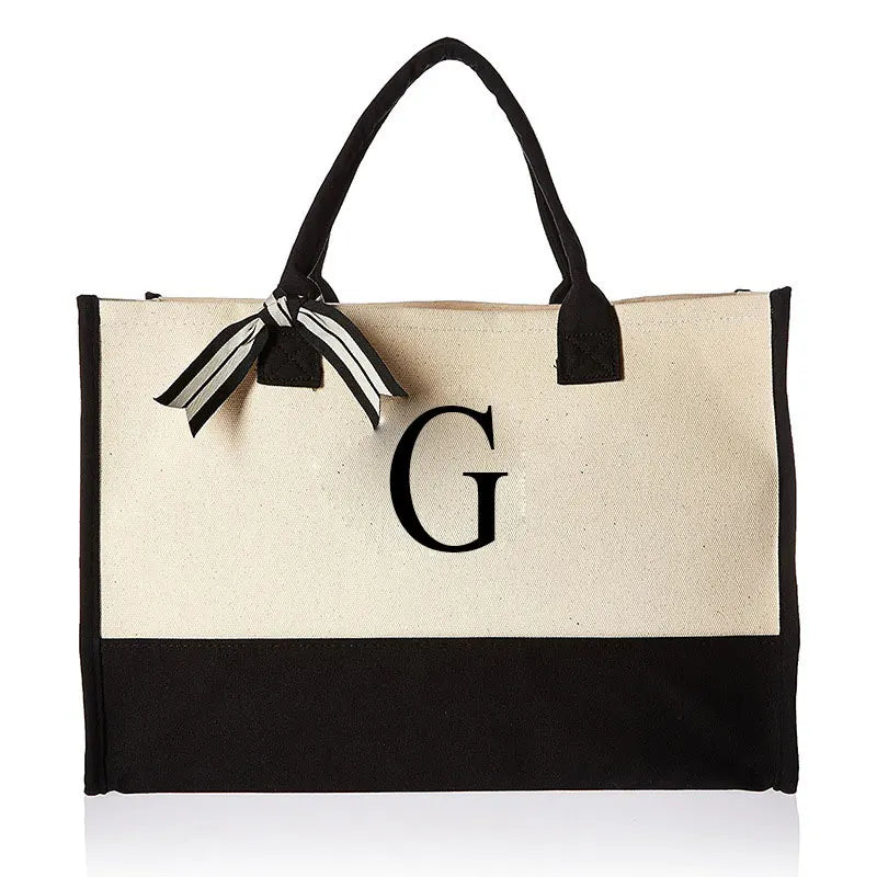 Custom Initial Canvas Bag