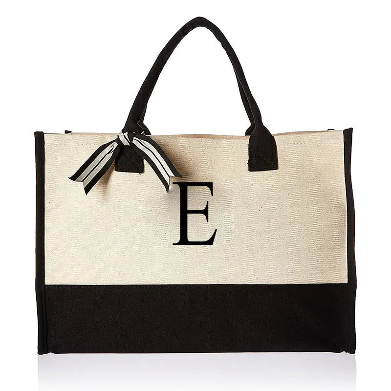Custom Initial Canvas Bag