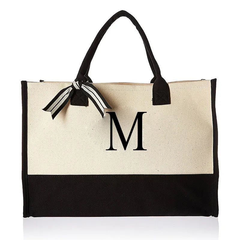 Custom Initial Canvas Bag