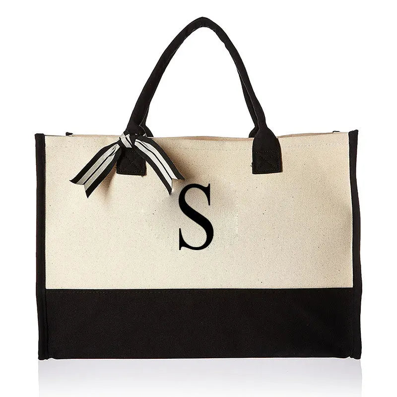 Custom Initial Canvas Bag