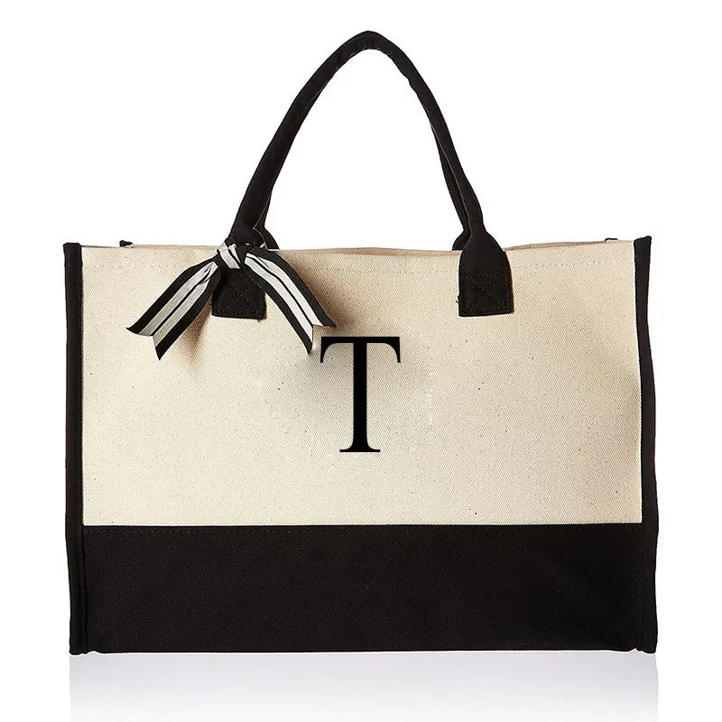 Custom Initial Canvas Bag