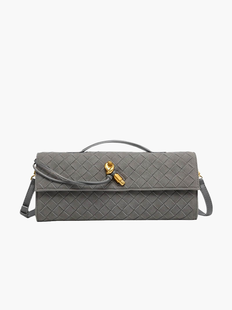 Paige Woven Suede Clutch Bag