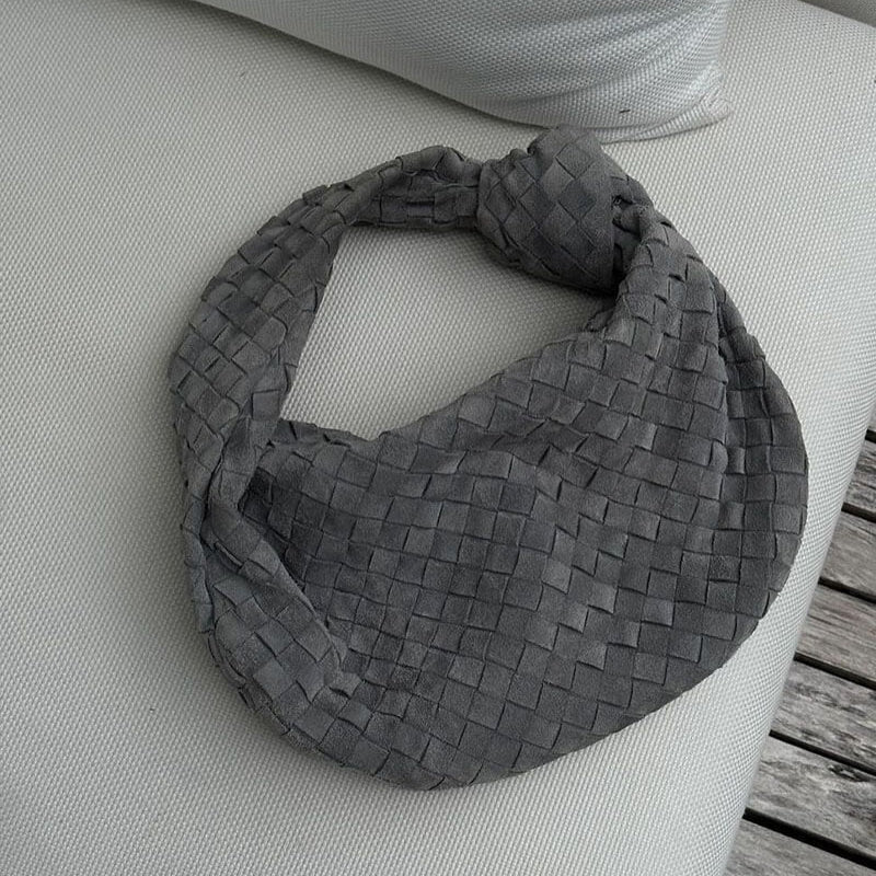 Alice Large Woven Suede Bag