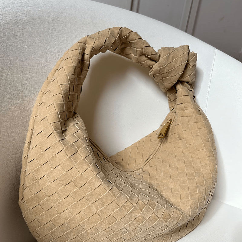 Alice Large Woven Suede Bag