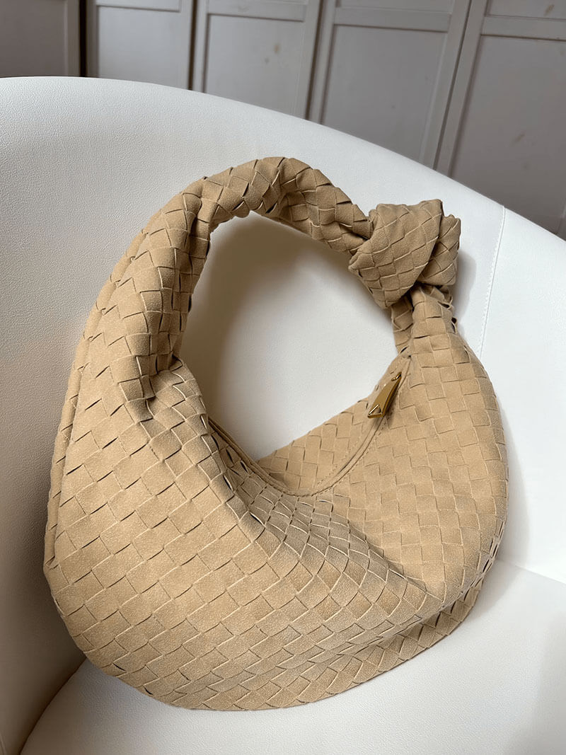 Alice Large Woven Suede Bag