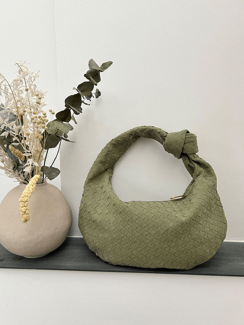 Alice Large Woven Suede Bag