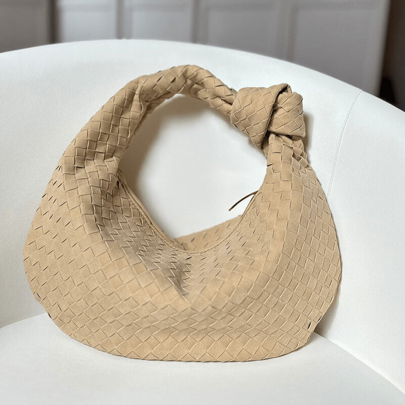 Alice Large Woven Suede Bag