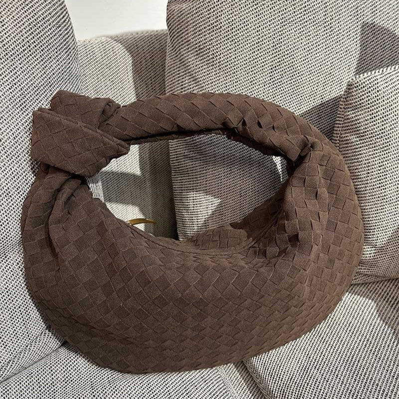 Alice Large Woven Suede Bag