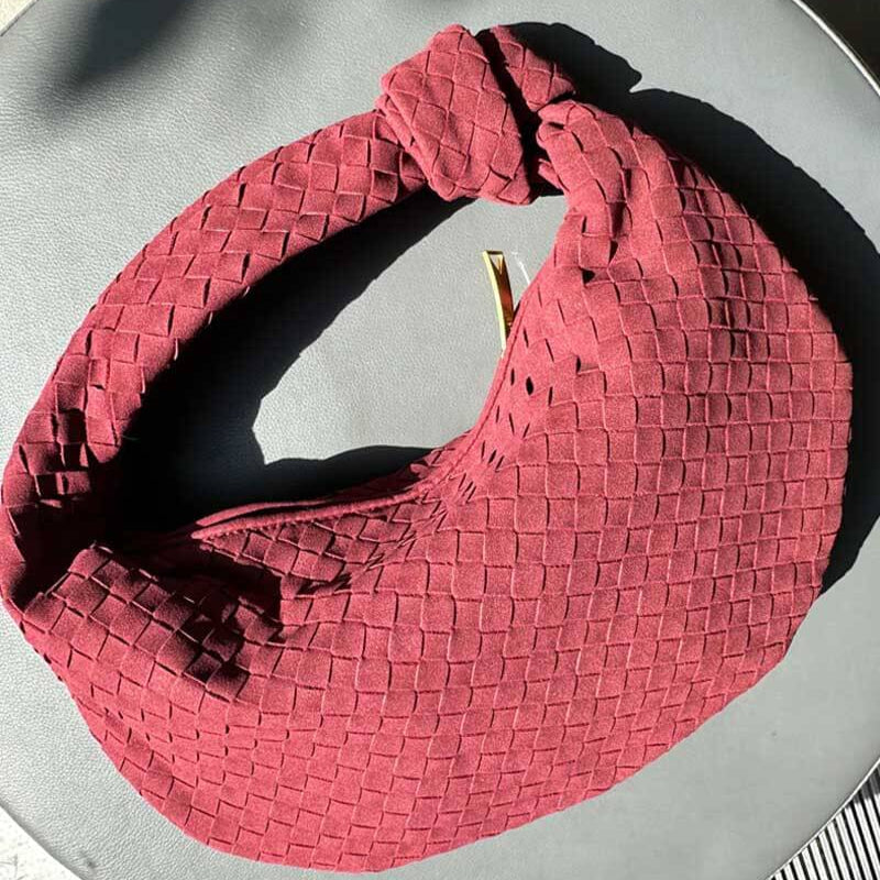Alice Large Woven Suede Bag