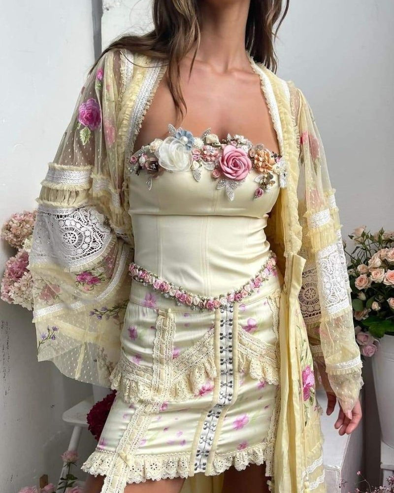 Anita Beaded Florets Bustier