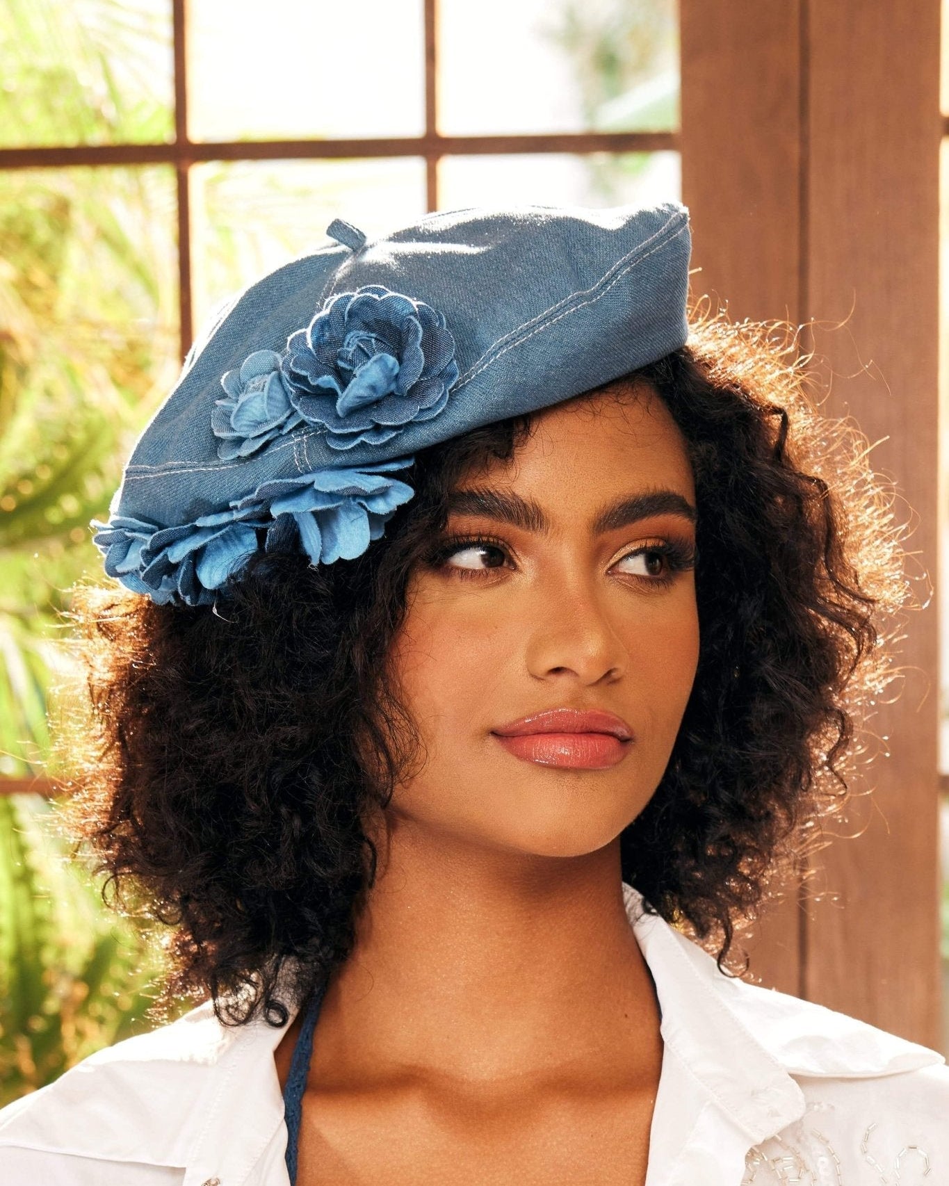 Cappello basco in denim Camellia