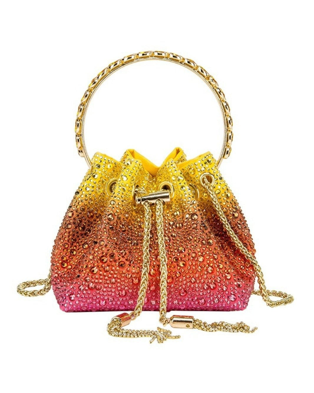 Borsa a secchiello con manico ad anello Carlin Diamente