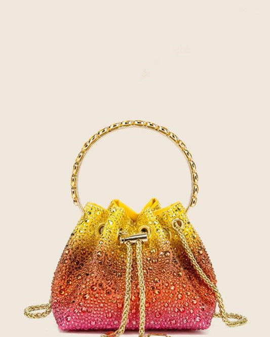 Borsa a secchiello con manico ad anello Carlin Diamente