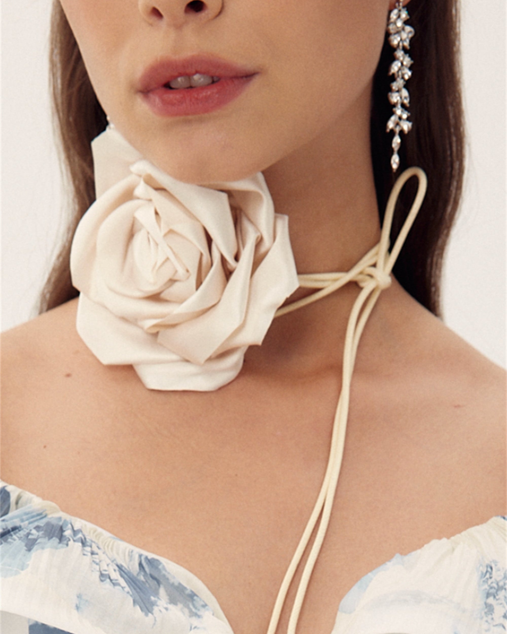 Satin Flower Choker Collar