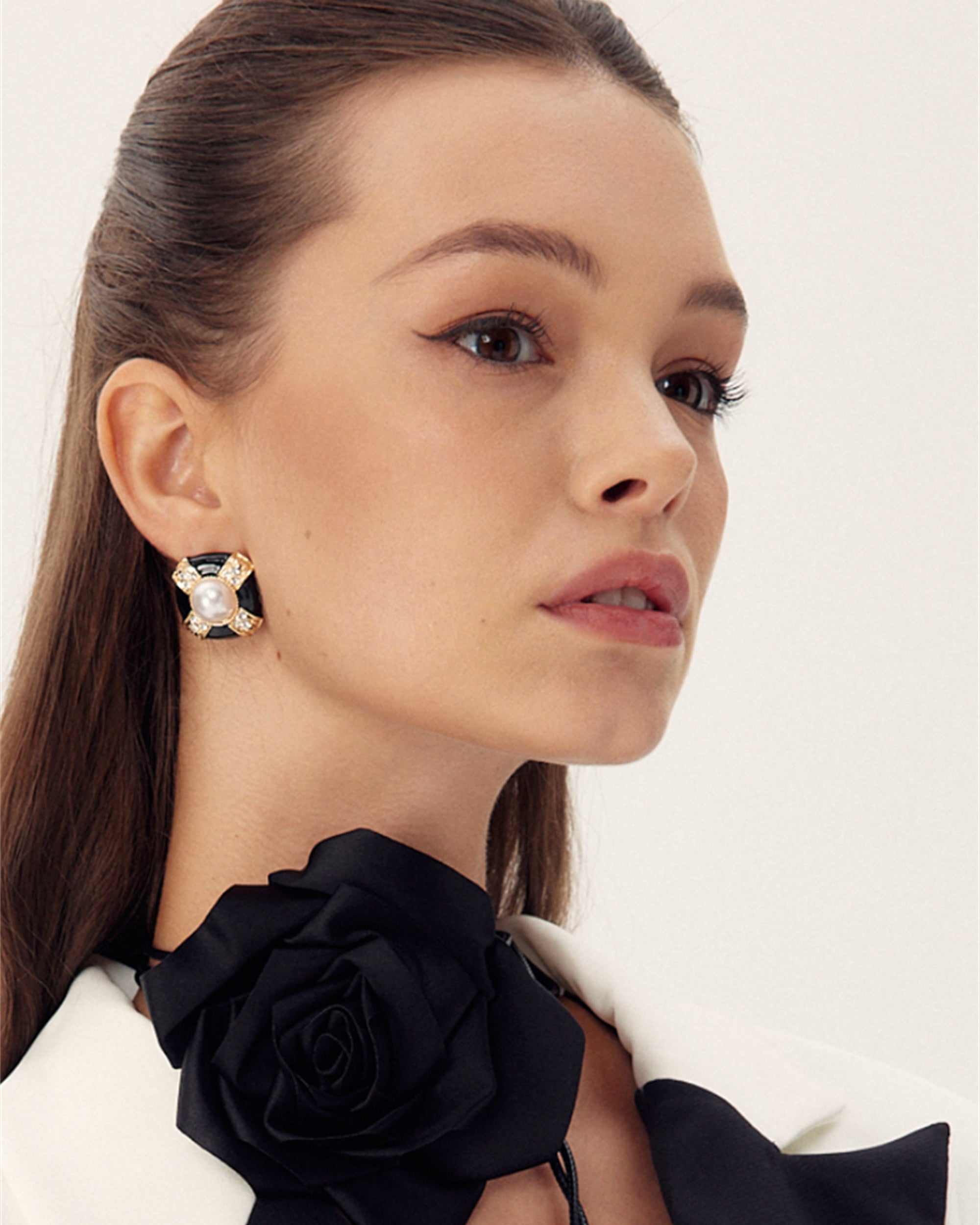Satin Flower Choker Collar