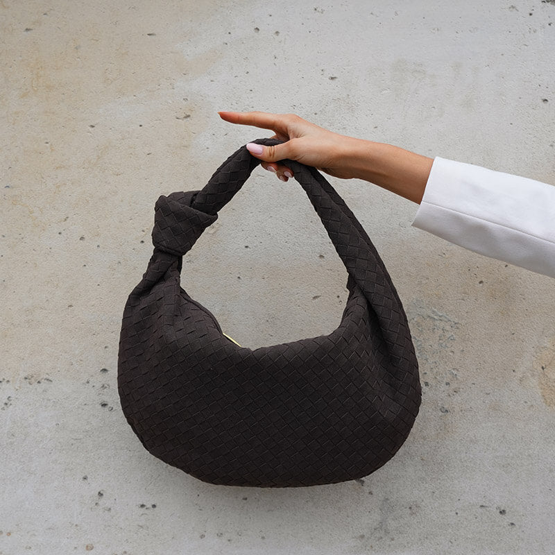 Alice Large Woven Suede Bag