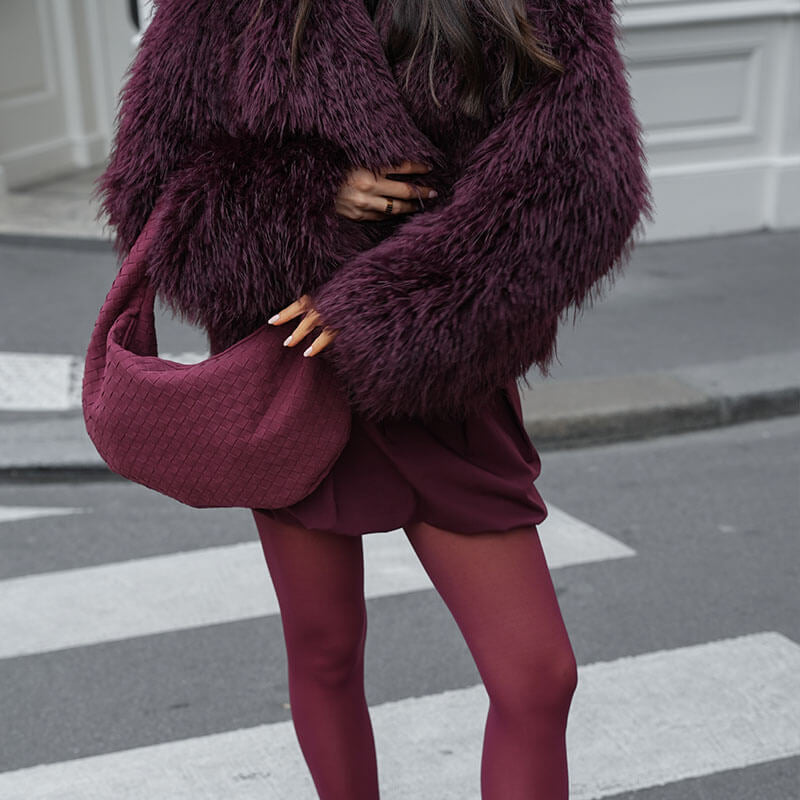 Alice Large Woven Suede Bag