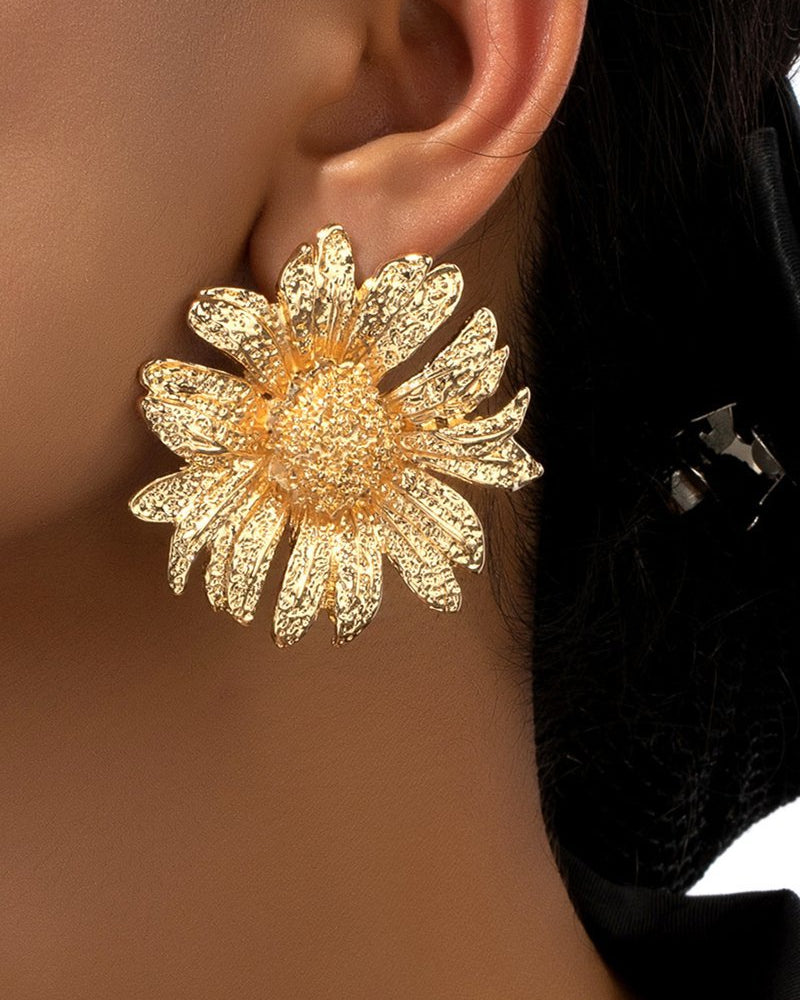 Orecchini pendenti vintage con girasole