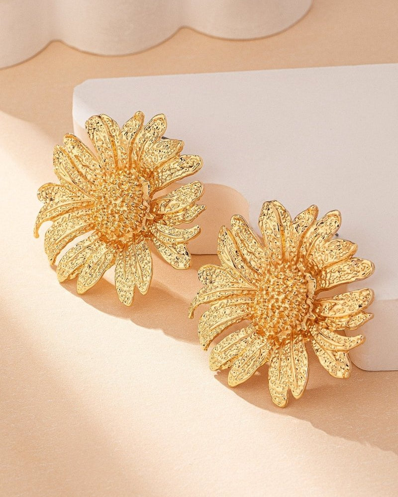 Orecchini pendenti vintage con girasole